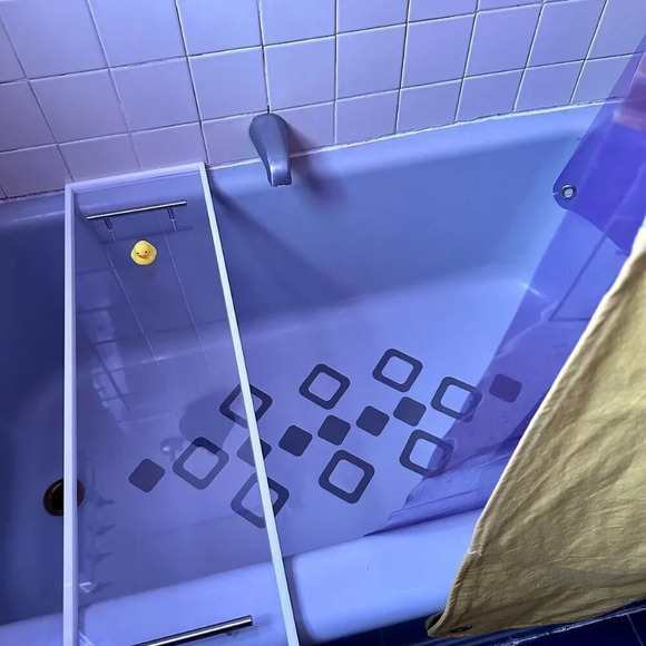 Acrylic Luxe Bathtub Tray / Caddy Matte Silver Hardware NWOT - Picture 5 of 8